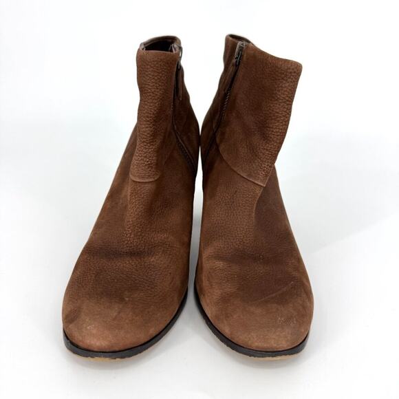 Cole Haan Nike Air Cassidy Ankle Booties Worn Leather Stacked Heel Brown 9.5 - Picture 7 of 11